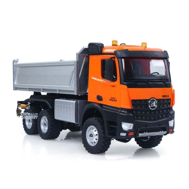 1/14  1598 2.4G Remote Control Dumper 6x6 Engineering Transport Vehicle Lifting Rod Tipper Car Light Sound Battery Toys