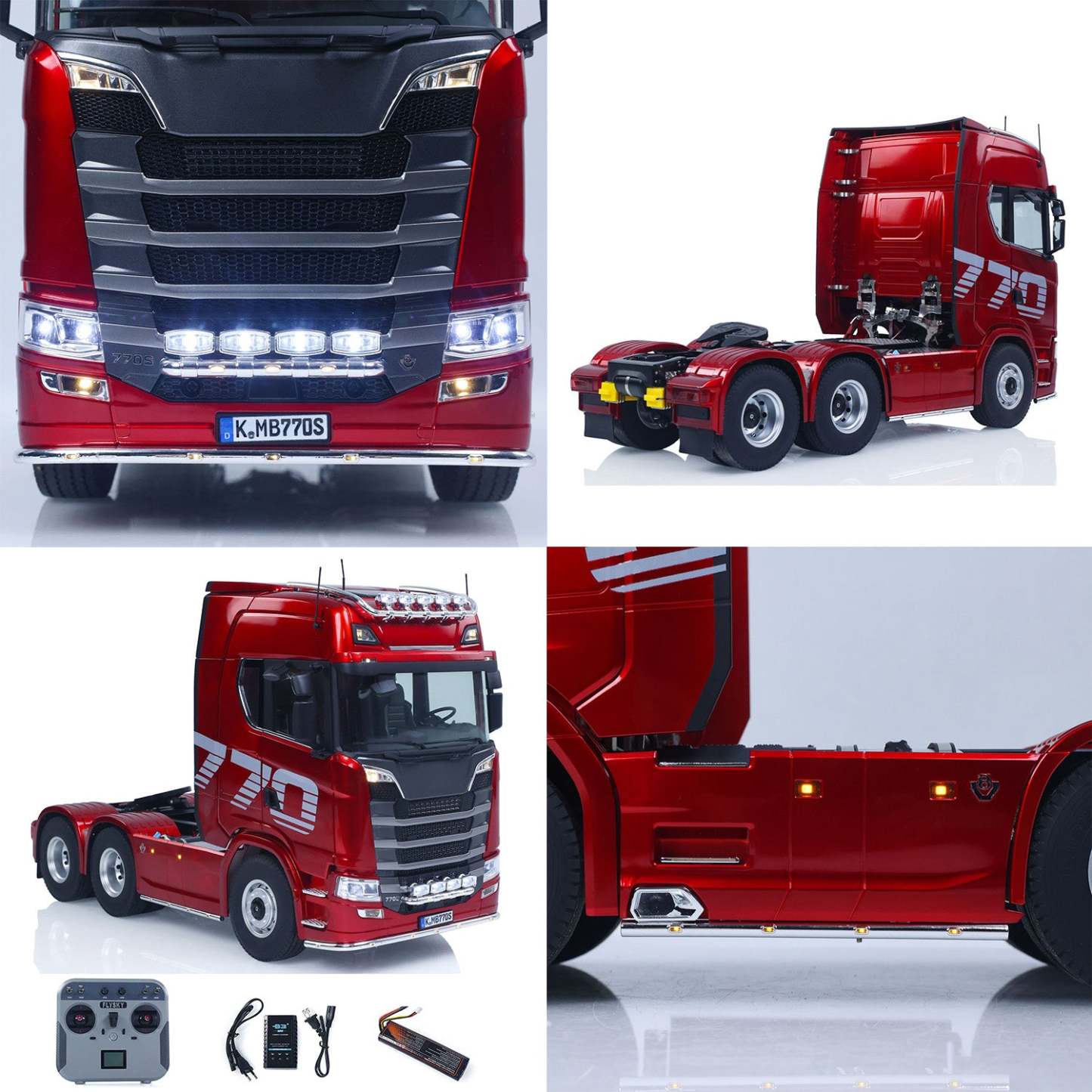 Fast Free Shipping for EU KABOLITE 1/14 770S 100 RC Tractor Truck 6x6 Remote Control Lorry Car 2Speed Gearbox Differential Lock Battery Radio RTR Model