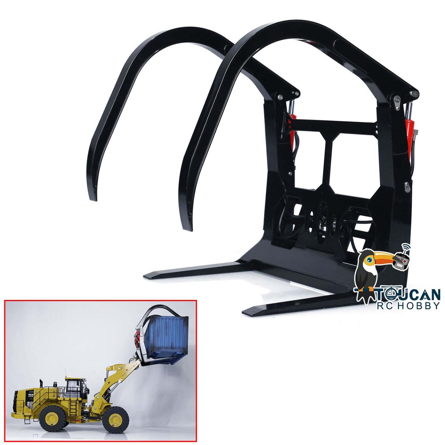 Kabolite Metal Hydraulic Long Short Clamp for 1/14 K988 100S RC Loader Truck Construction Vehicle Hobby Model Attachments Devices