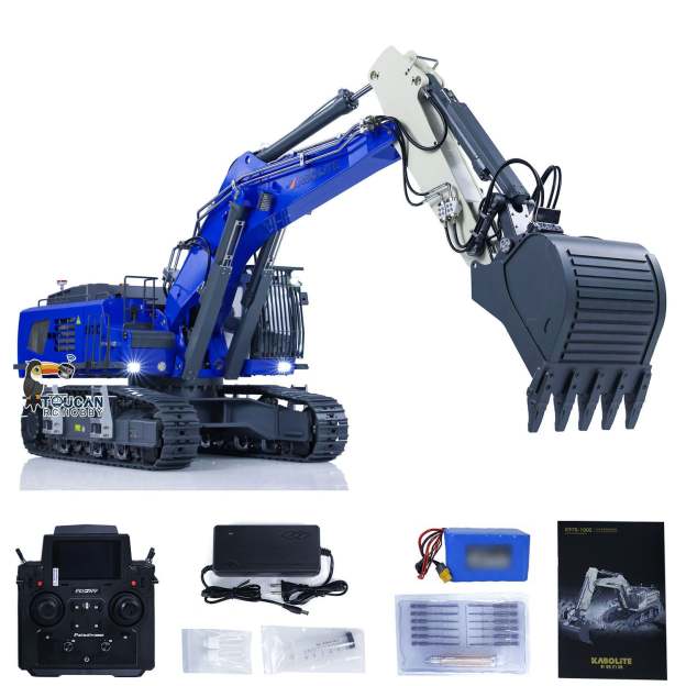 K970-100S Pro Version 1/14 Hydraulic RC Excavator Digger Metal Construction Vehicles Ready to Run with Smoker Light Sound