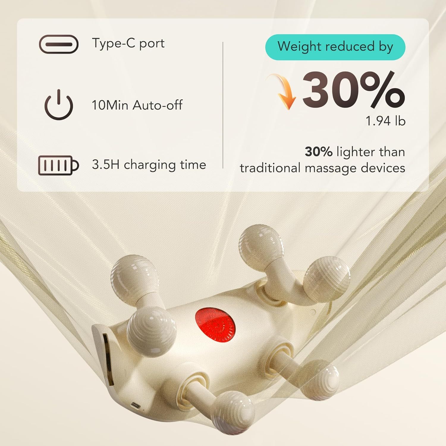 SKG Neck Massager for Pain Relief Deep Tissue Cordless Shiatsu Neck and Shoulder Massger with Heat HS500 Gifts for Men and Women Dad Mom Grandpa