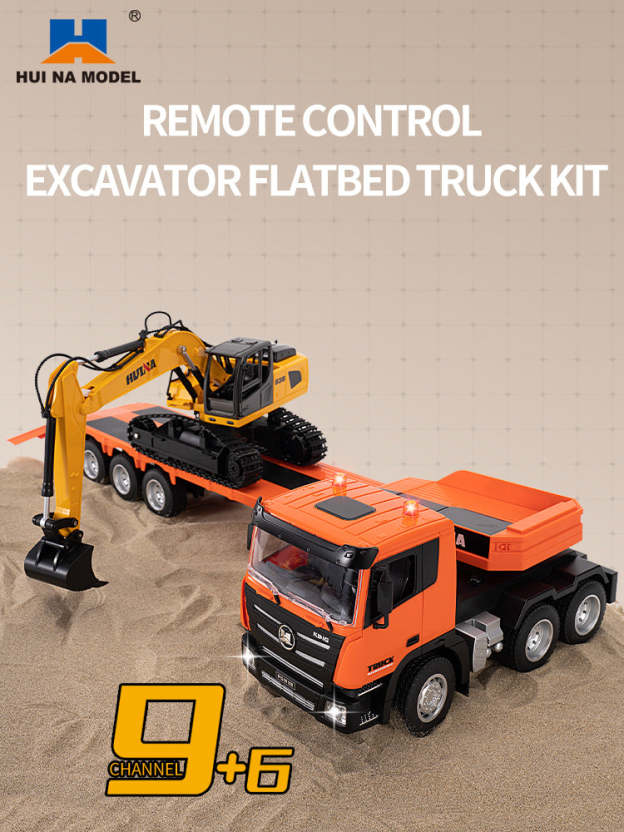 1:18  1319 RC Tractor Truck Remote Control Excavator Flatbed Trailer 2.4G Radio Model Battery