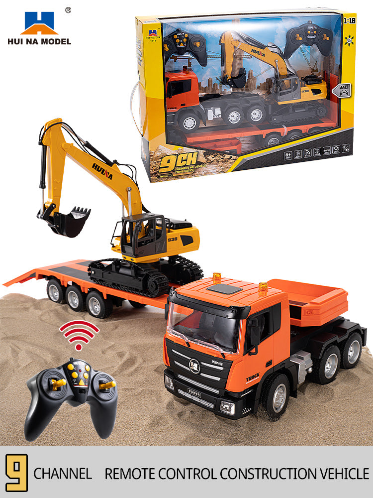 1:18  1319 RC Tractor Truck Remote Control Excavator Flatbed Trailer 2.4G Radio Model Battery