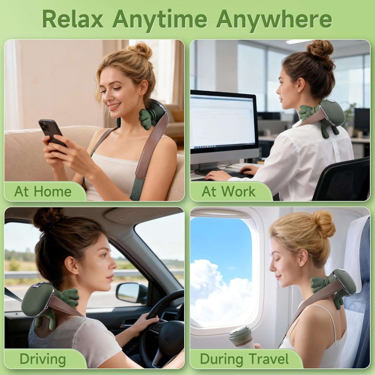 Luxulist Neck Massager for Pain Relief with Heat Deep Tissue Shiatsu Neck and Shoulder Massager Bionic Hand Design for Muscle Relaxation at Home Office or Travel