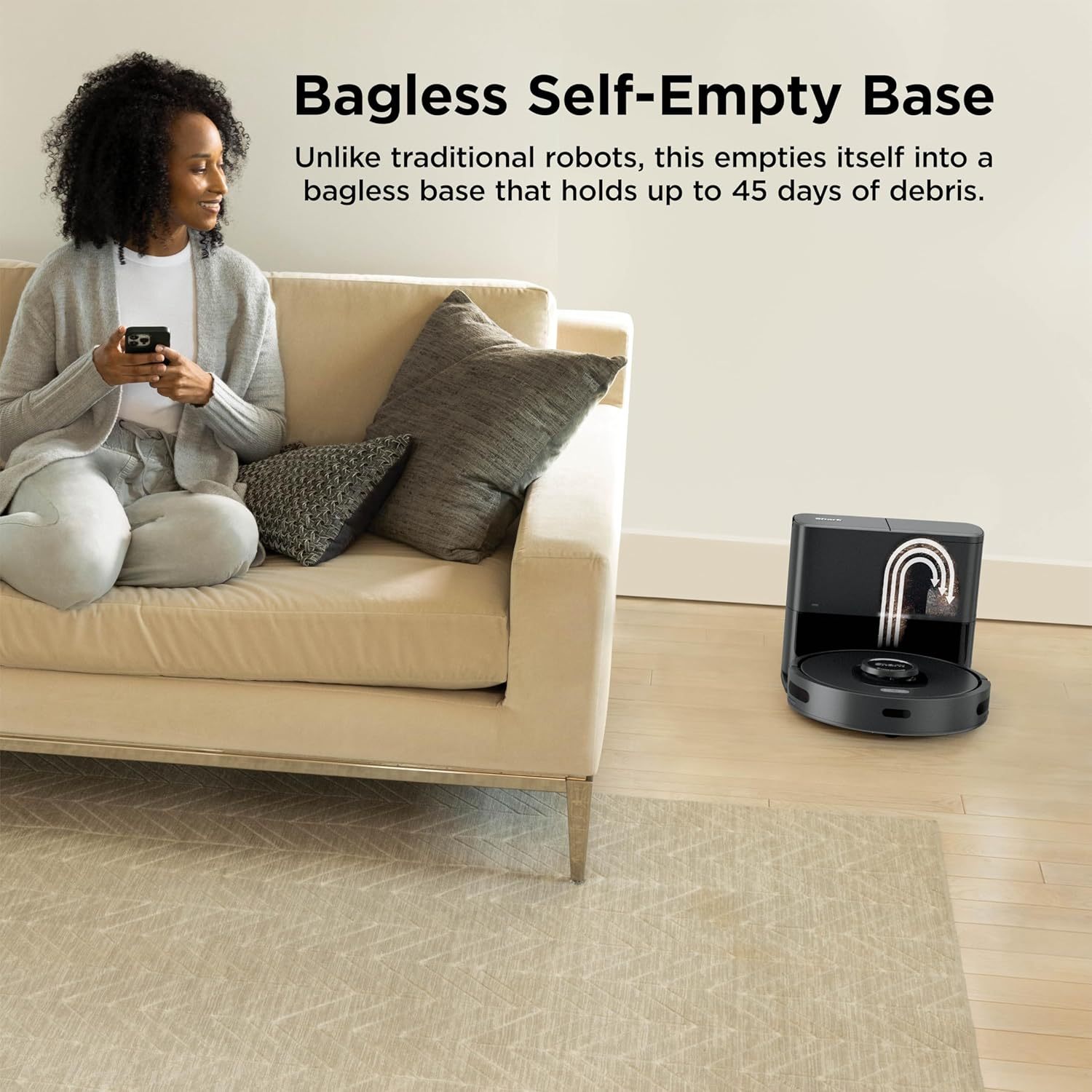 Shark AV2501S AI Ultra Robot Vacuum, with Matrix Clean, Home Mapping, 30-Day Capacity HEPA Bagless Self Empty Base, Perfect for Pet Hair, Wifi, Dark Grey