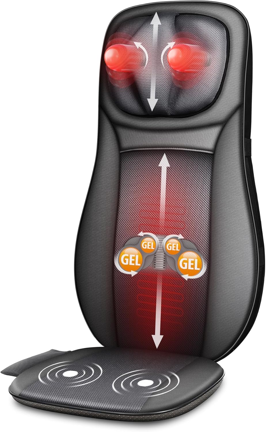  shiatsu Neck & Back Massager with Heat, Full Back Kneading Shiatsu or Rolling Massage, Massage Chair pad with Height Adjustment, Back Massager for Neck and Shoulder