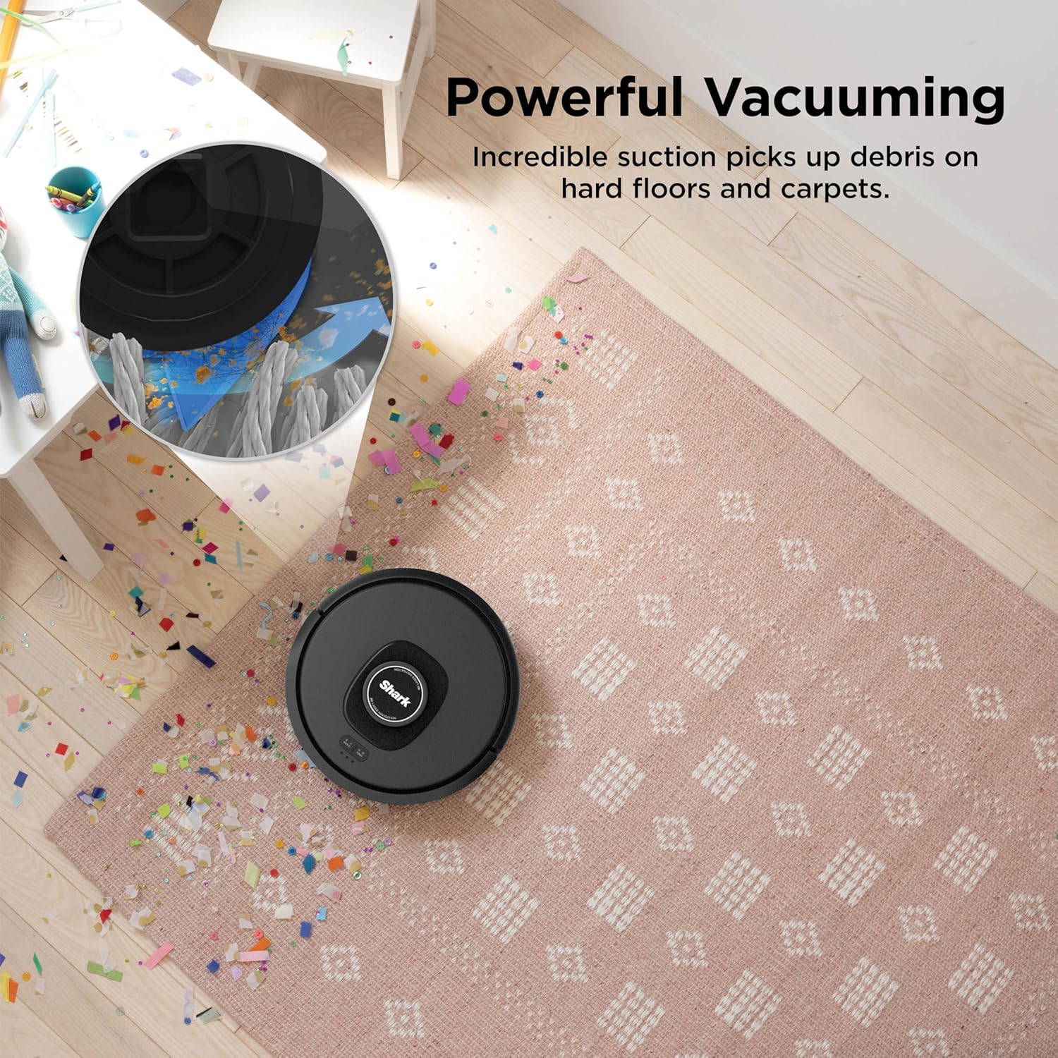Shark AV2501S AI Ultra Robot Vacuum, with Matrix Clean, Home Mapping, 30-Day Capacity HEPA Bagless Self Empty Base, Perfect for Pet Hair, Wifi, Dark Grey