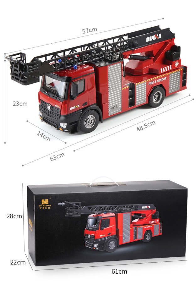  Toy 1/14 561 Sprayable Scaling Ladder Fire Truck 1561 RC Tractor 2.4G Remote Control Model Car