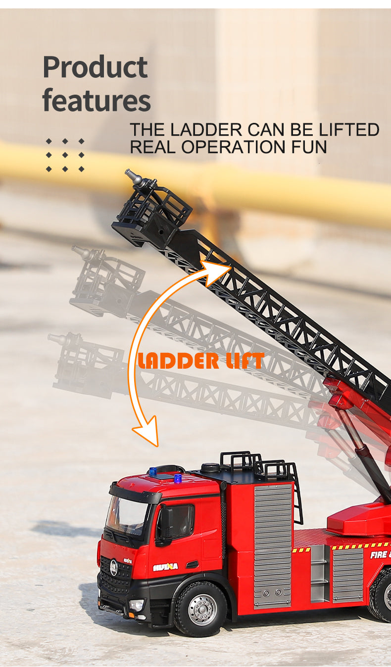  Toy 1/14 561 Sprayable Scaling Ladder Fire Truck 1561 RC Tractor 2.4G Remote Control Model Car
