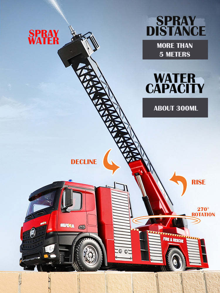  Toy 1/14 561 Sprayable Scaling Ladder Fire Truck 1561 RC Tractor 2.4G Remote Control Model Car