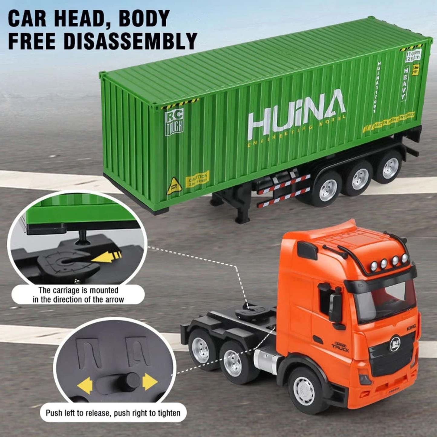  1317 1/18 RC Tractor Car Container Trailer Truck 9CH Remote Control Cars Toys Model Gift