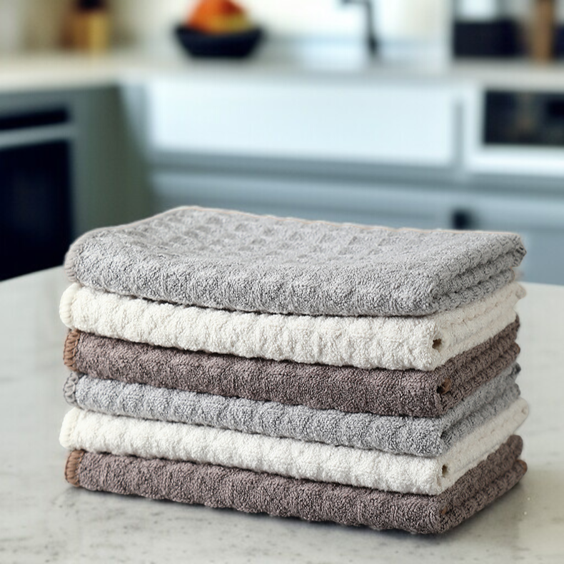 Detalle del tejido de gofre en paño de microfibra