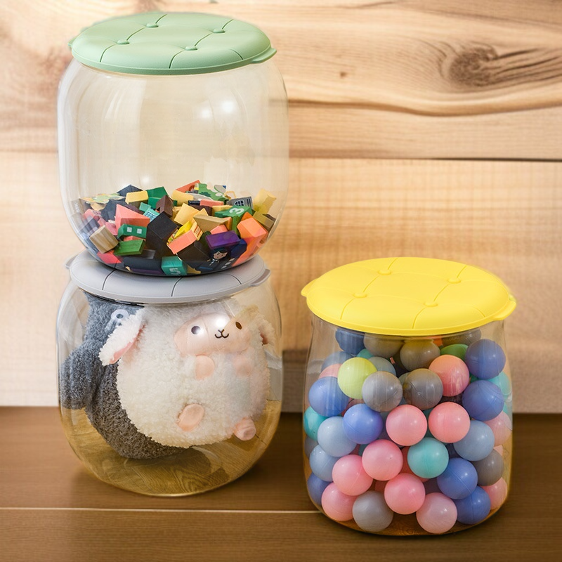 Taburete infantil para almacenamiento de muñecas y juguetes