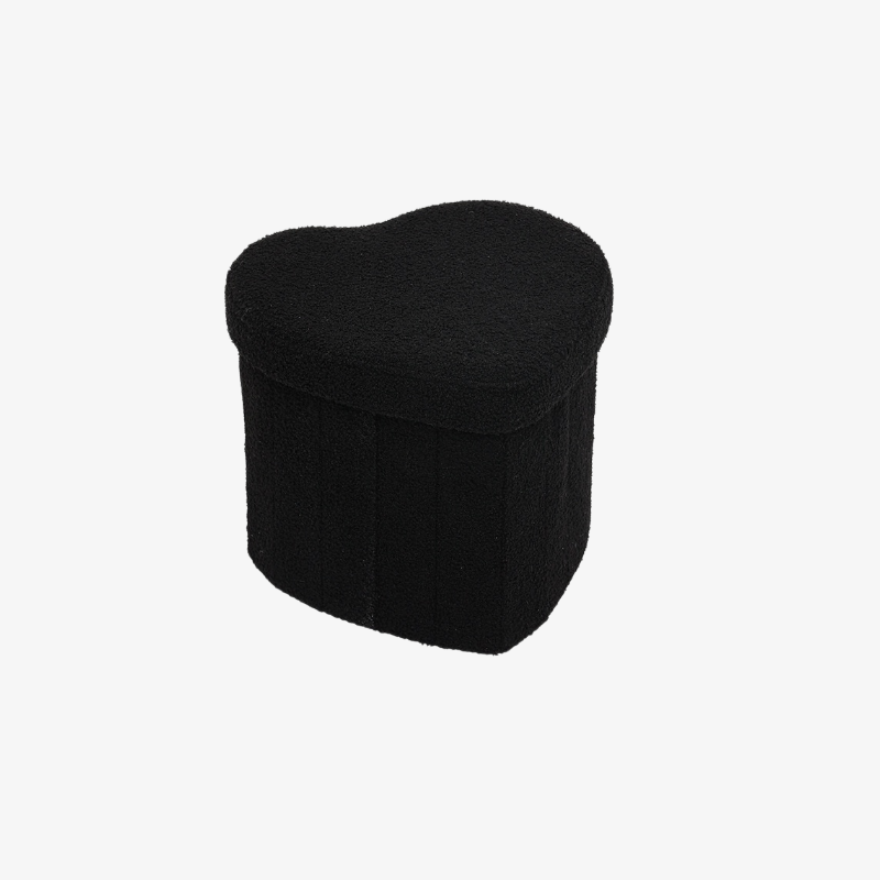 Taburete de almacenamiento en forma de corazón de terciopelo Teddy