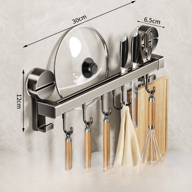 Multifunkční věšák do kuchyně, barva zbraně šedá