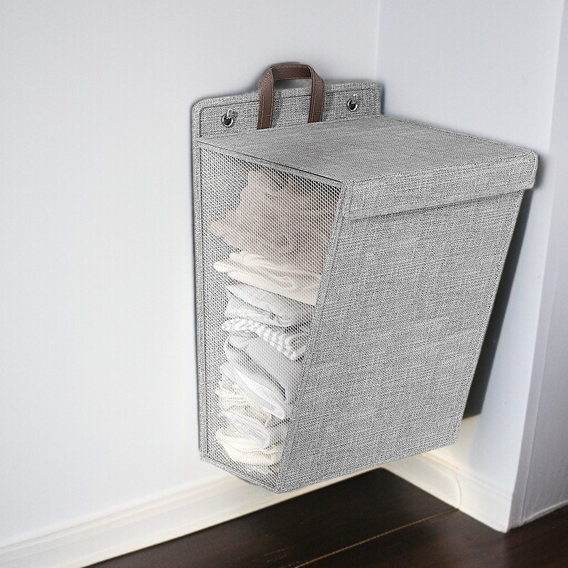 Víceúčelový bavlněno-lněný koš na prádlo, skládací