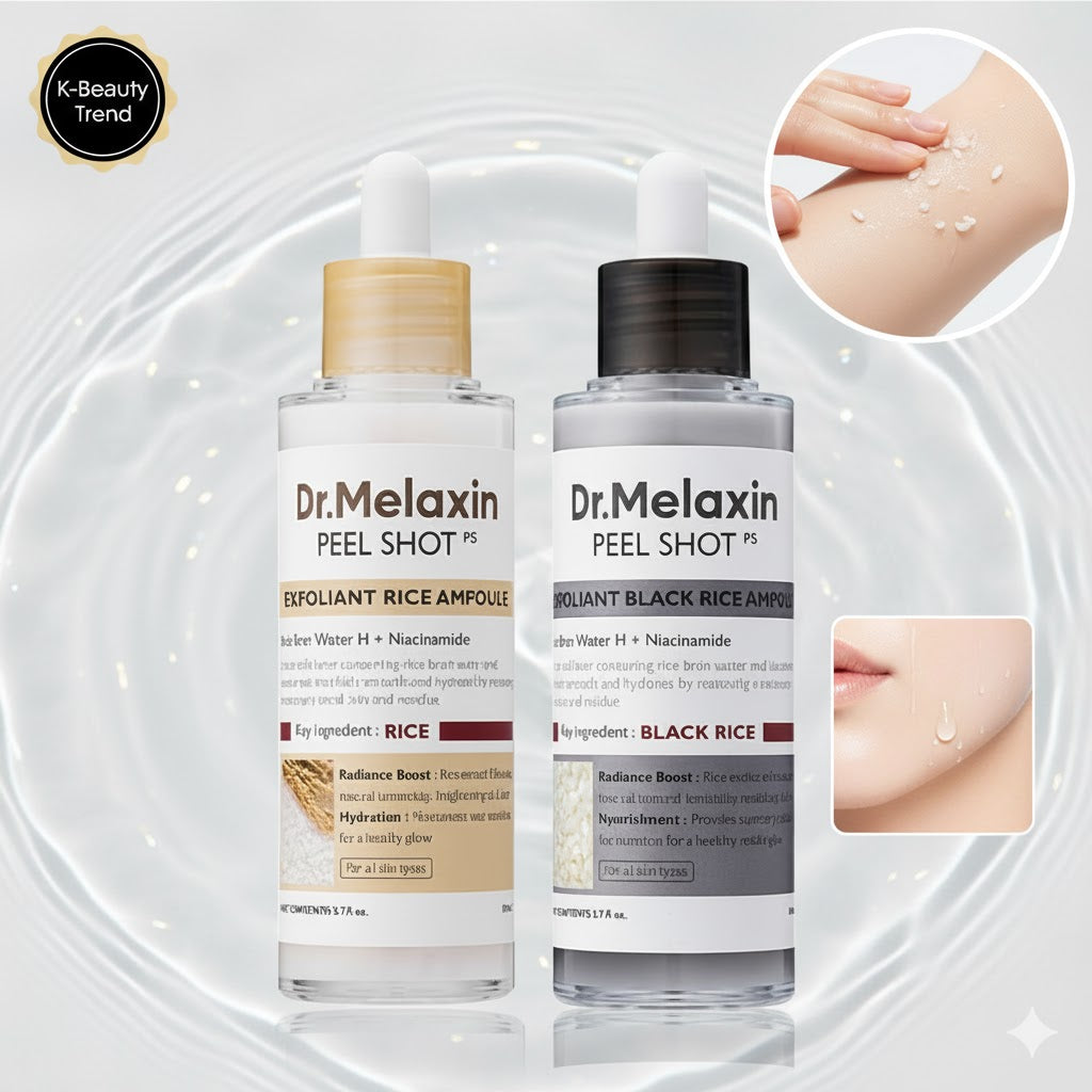 🌟🐰 [Официален Dr.Melaxin] Дуо-средство с ориз и пилинг ефект за сияйна кожа и изглаждане на текстурата