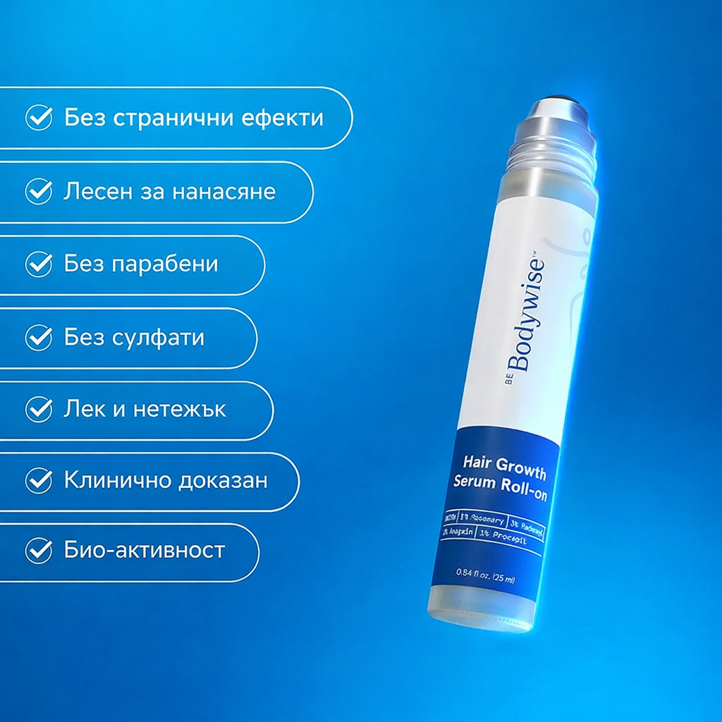 Be Bodywise Премиум ролков серум за стимулиране растежа на косата