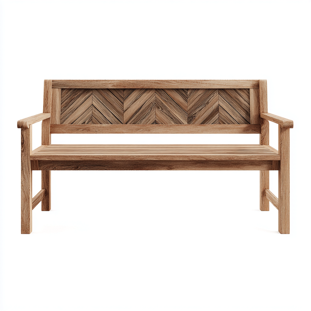 Panca da giardino in legno di acacia 140x60x90 cm - legno naturale - design moderno con schienale a spina di pesce-Homeixe