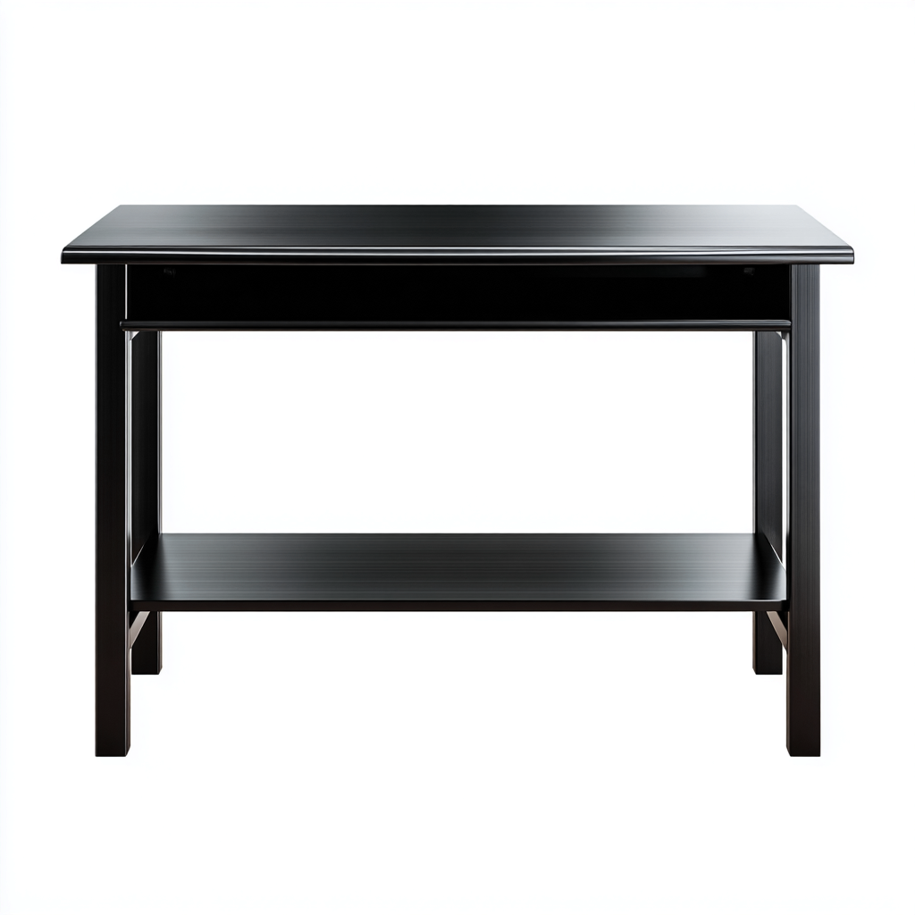 Scrivania per ufficio in legno 110x55x75 cm - nero - per studio e lavoro - design moderno con ripiano inferiore-Homeixe