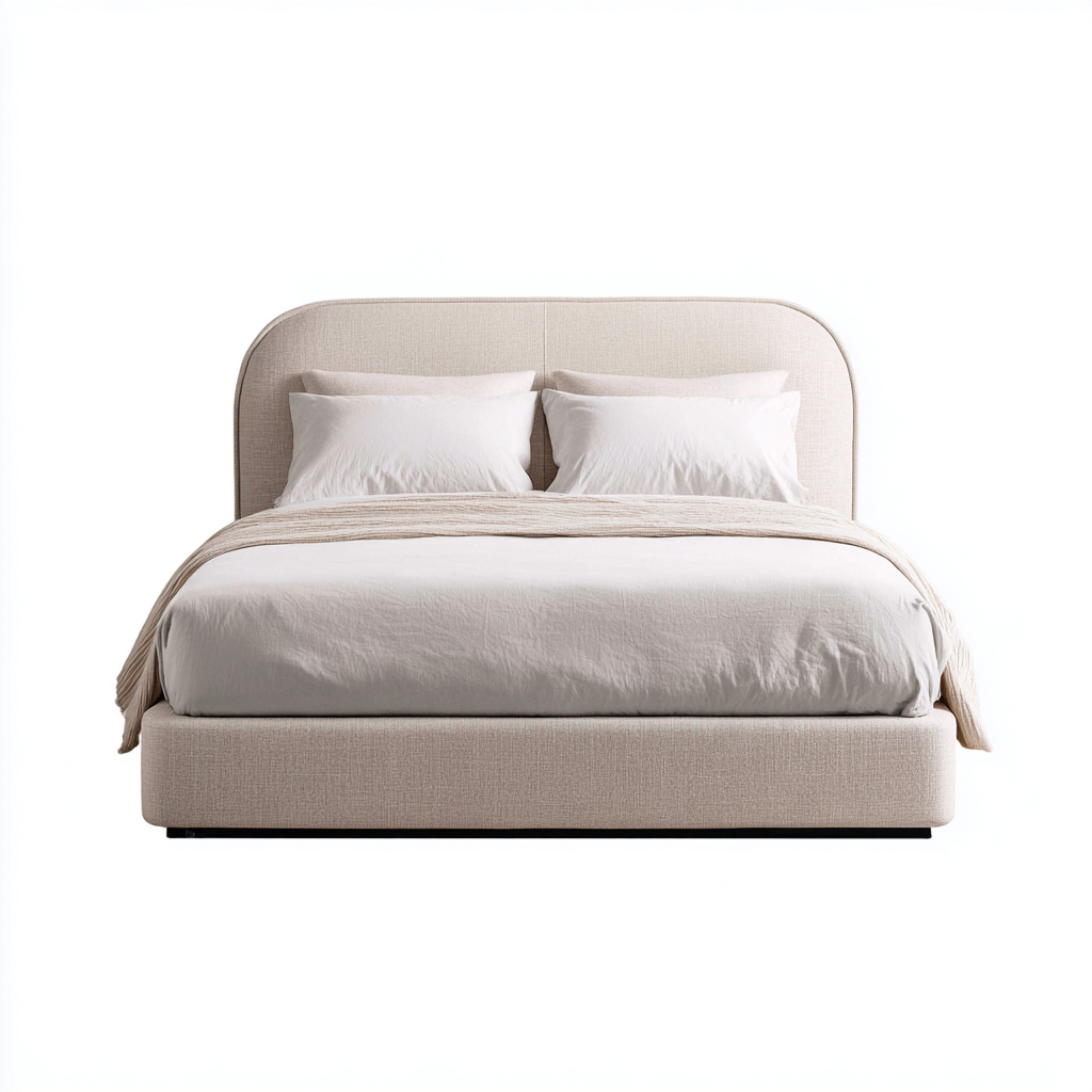 Letto matrimoniale moderno in tessuto beige 200x160x90 cm - beige - design elegante per camera da letto-Homeixe
