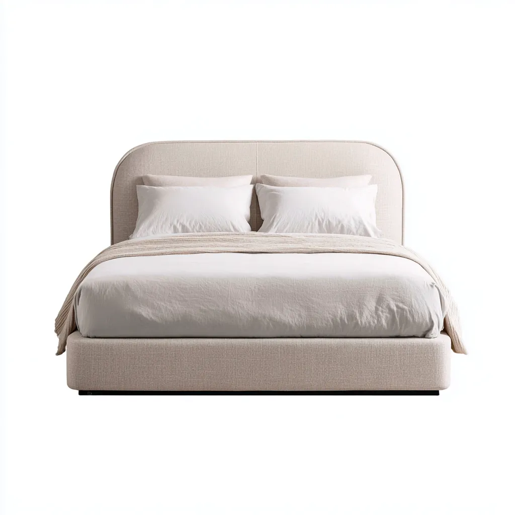 Letto matrimoniale moderno in tessuto beige 200x160x90 cm - beige - design elegante per camera da letto-Homeixe