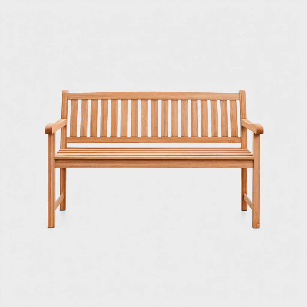 Panca da giardino in legno massiccio 130x60x90 cm - legno chiaro - adatta per esterni - design moderno-Homeixe