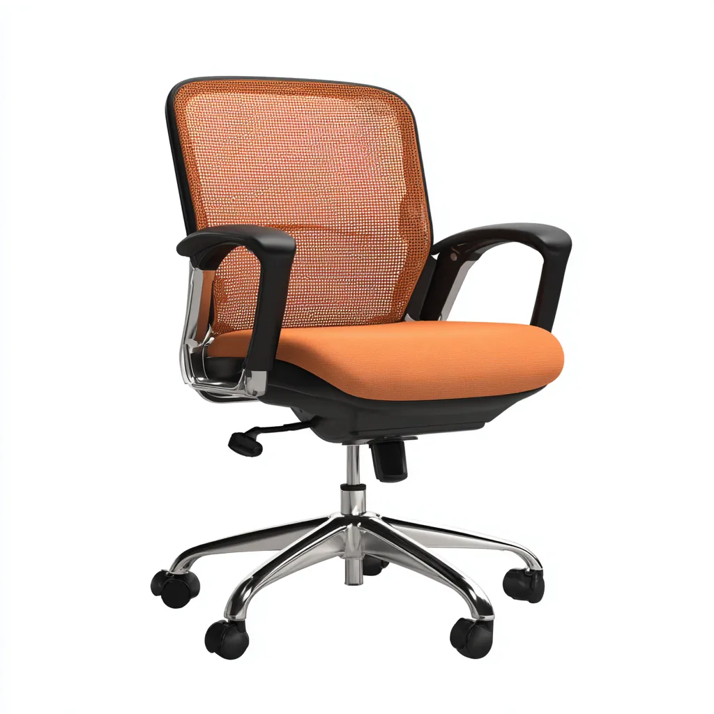 Sedia da ufficio con schienale basso e seduta arancione 60x60x95 cm - arancione - design ergonomico-Homeixe