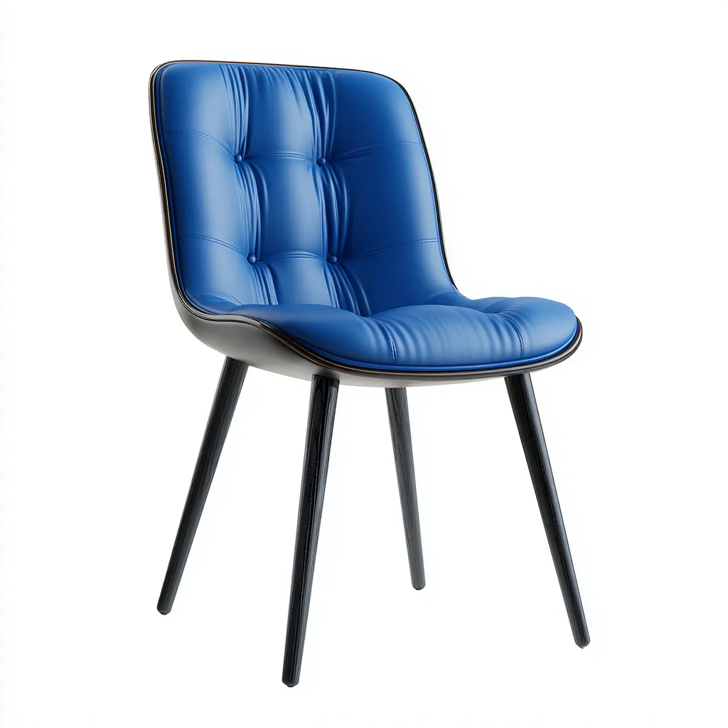 Sedia da pranzo pelle sintetica e metallo - 49x56x84 cm - blu - design moderno-Homeixe