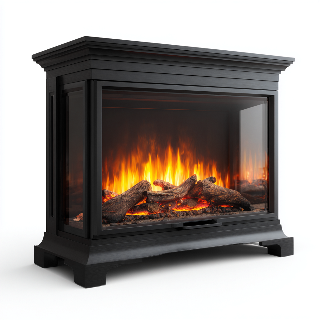 Camino elettrico indipendente 80x35x70 cm - nero - design moderno - fiamma panoramica realistica - per soggiorno-Homeixe