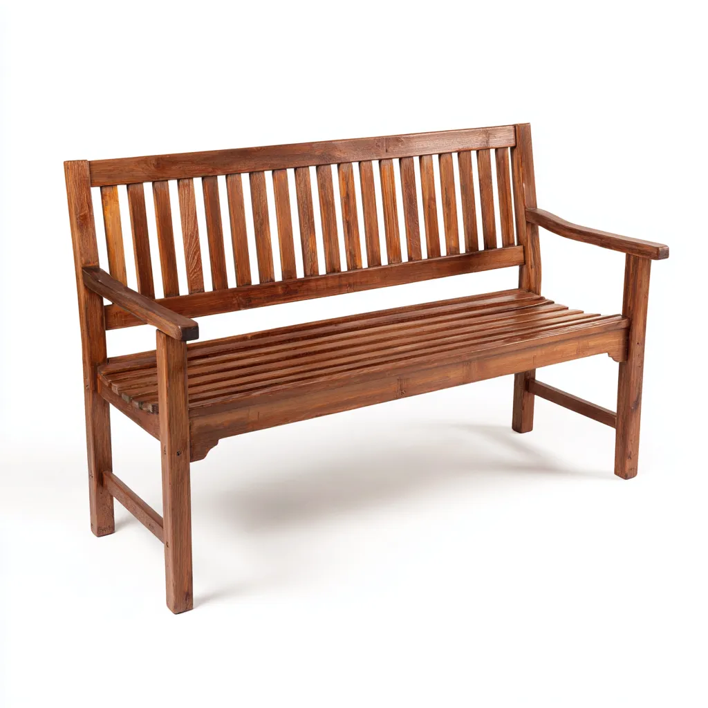 Panca da giardino in legno massello 150x60x90 cm - marrone noce - design classico a doghe-Homeixe