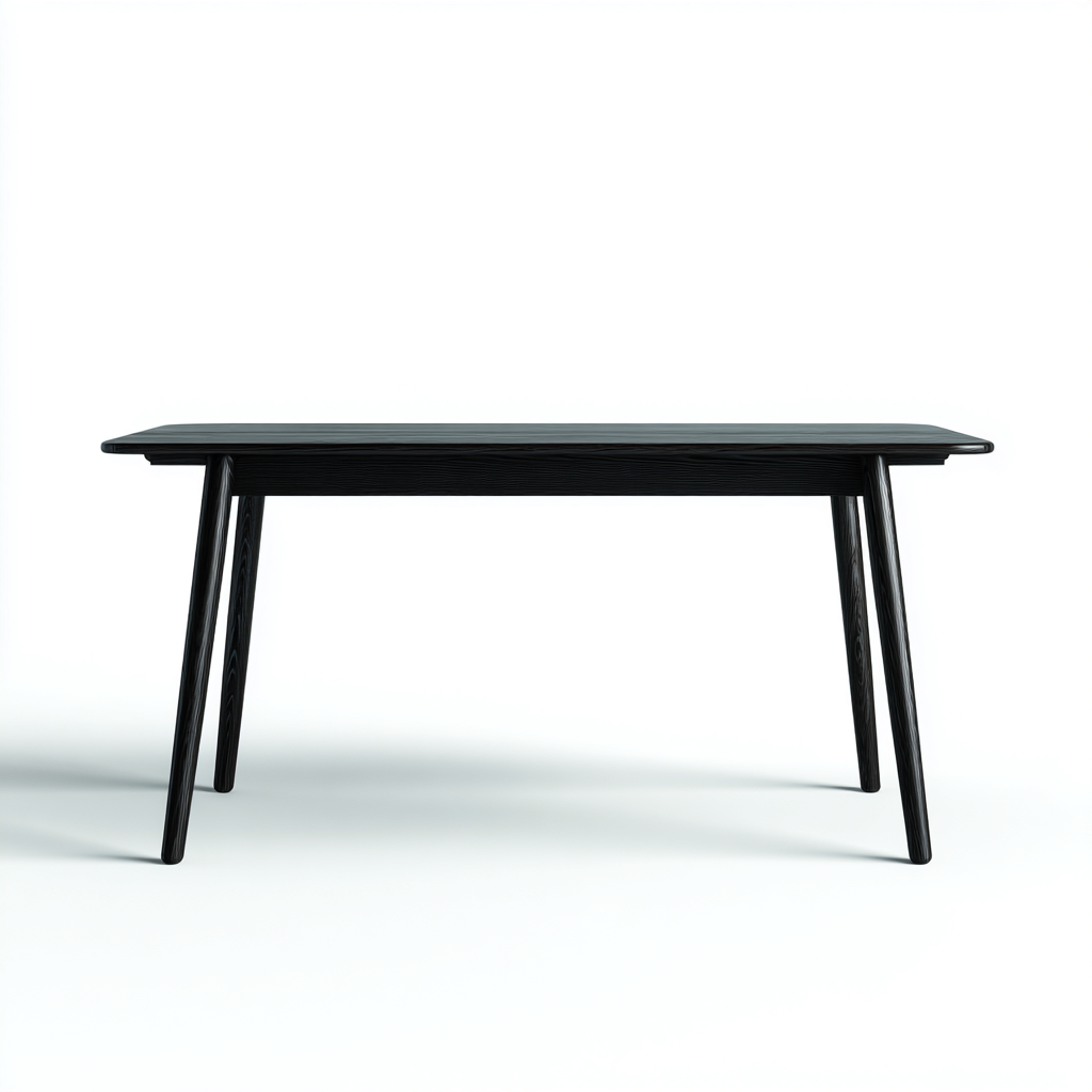 Tavolo da pranzo rettangolare in legno massiccio - 160x90x75 cm - nero - design moderno-Homeixe