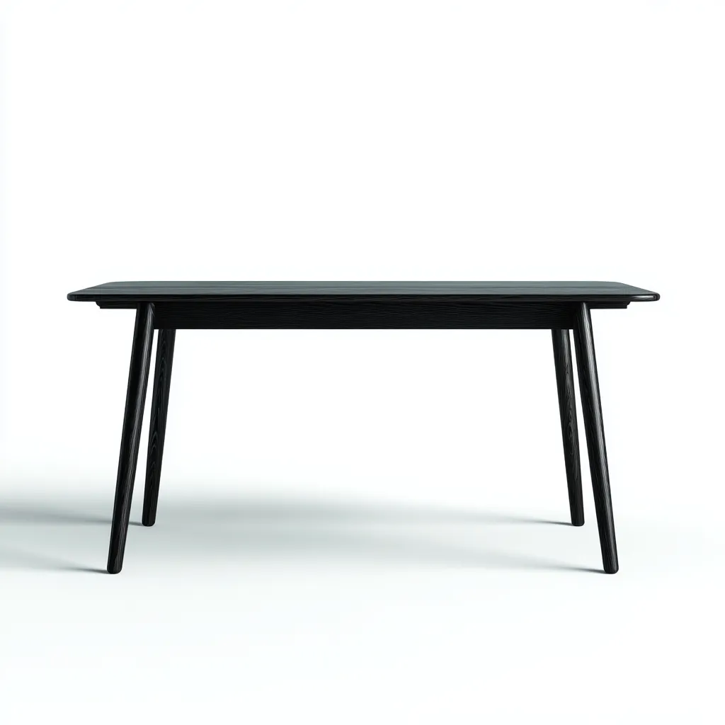 Tavolo da pranzo rettangolare in legno massiccio - 160x90x75 cm - nero - design moderno-Homeixe