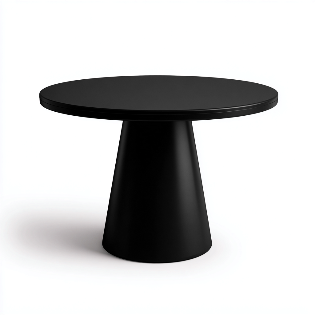 Tavolo da pranzo rotondo - MDF e metallo 130x130x75 cm - nero - stile moderno-Homeixe