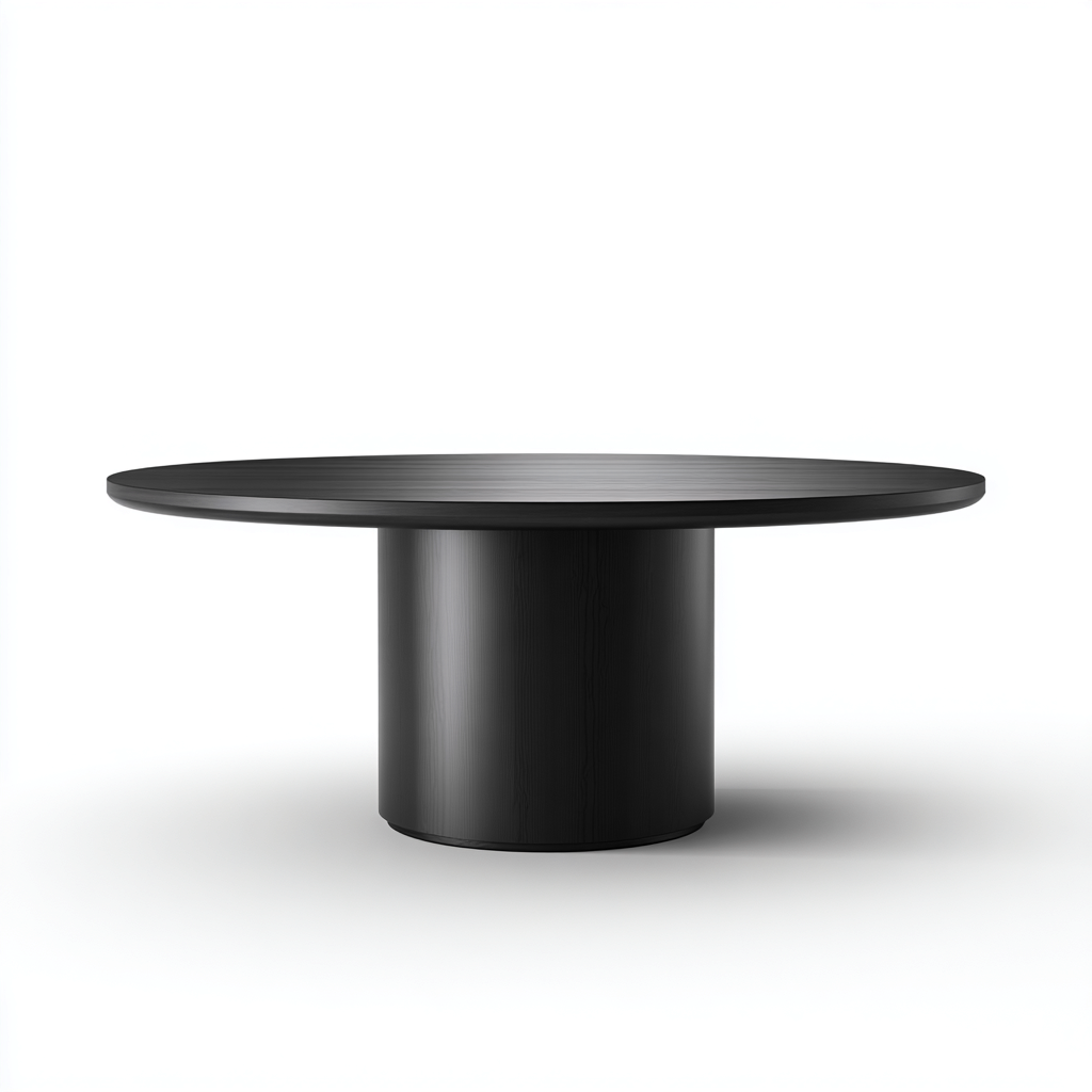 Tavolo da pranzo rotondo in legno - 140x140x76 cm - nero - design moderno-Homeixe