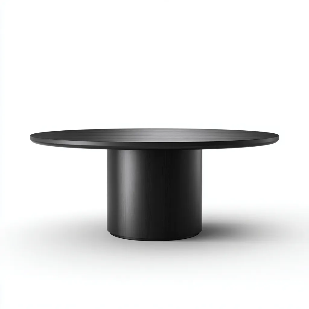 Tavolo da pranzo rotondo in legno - 140x140x76 cm - nero - design moderno-Homeixe