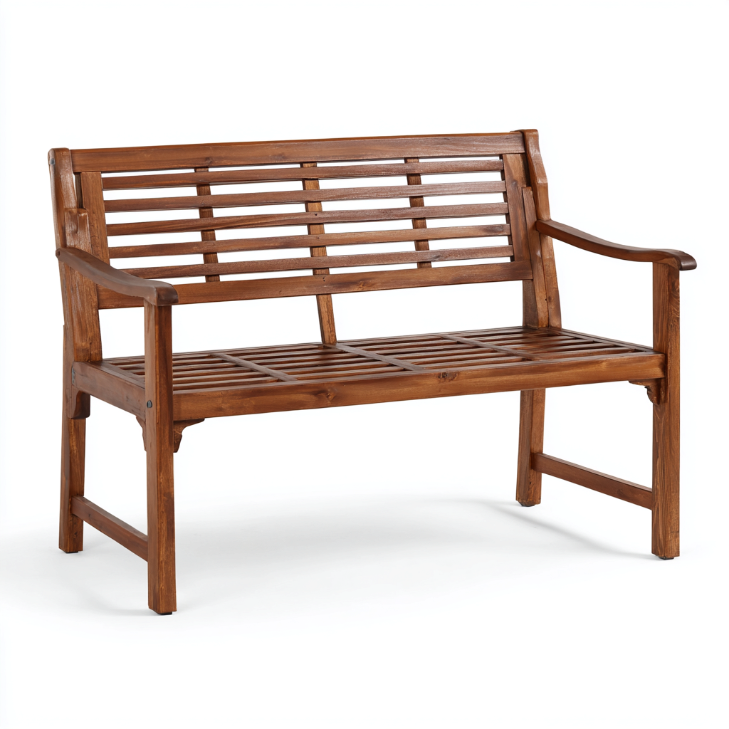 Panca da giardino in legno massello 120x55x90 cm - marrone - adatta per esterni - design classico-Homeixe