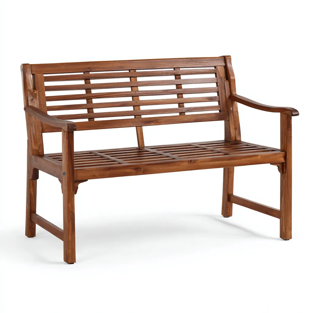 Panca da giardino in legno massello 120x55x90 cm - marrone - adatta per esterni - design classico-Homeixe