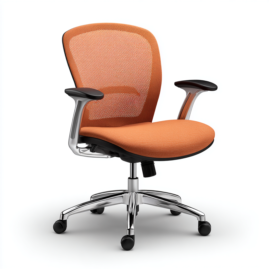 Sedia da ufficio ergonomica in tessuto arancione 62x60x98 cm - moderna e traspirante-Homeixe