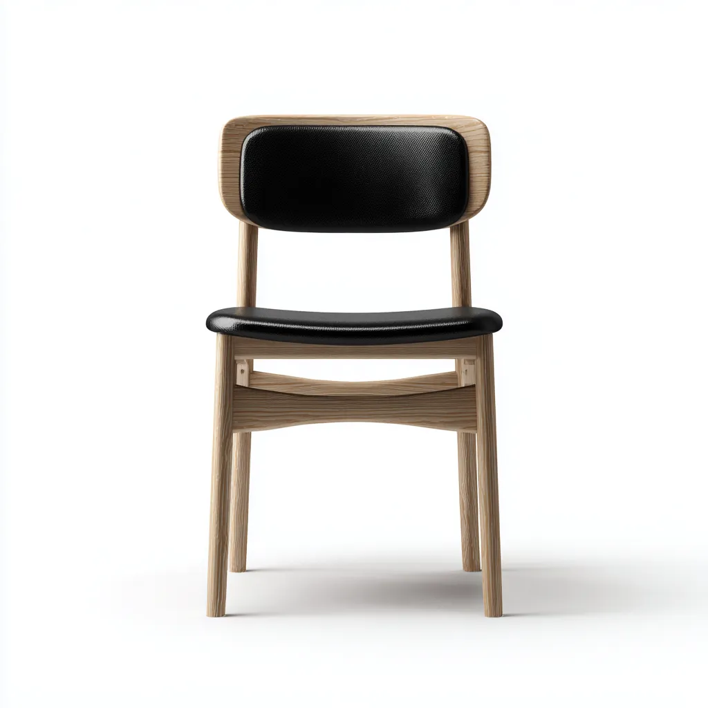 Sedia da pranzo con seduta in similpelle e struttura in legno 45x52x82 cm - nero-naturale - design scandinavo-Homeixe