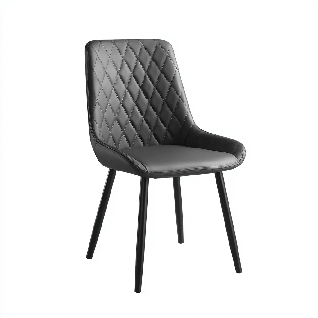 Sedia da pranzo - ecopelle imbottita 45x54x87 cm - grigio - stile moderno-Homeixe