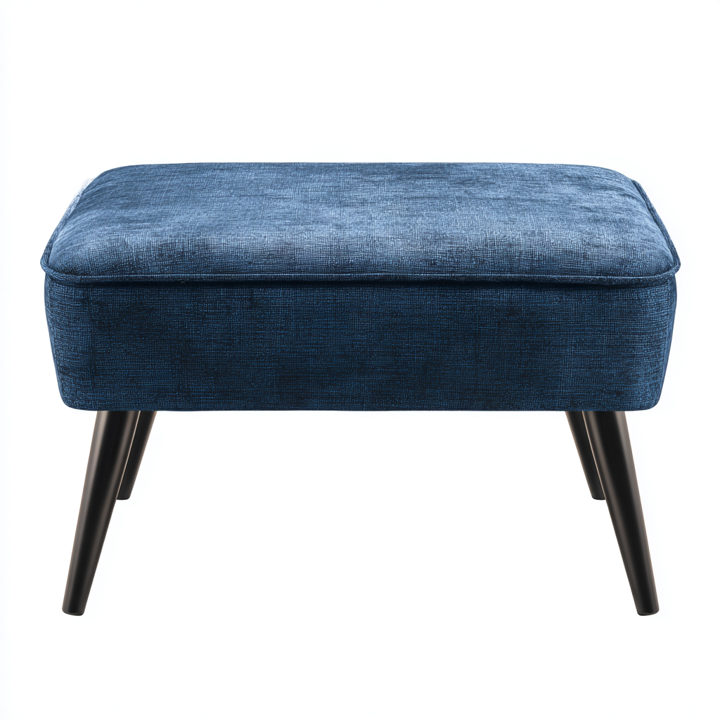 Poggiapiedi rettangolare in tessuto 55x40x45 cm - blu - design moderno-Homeixe