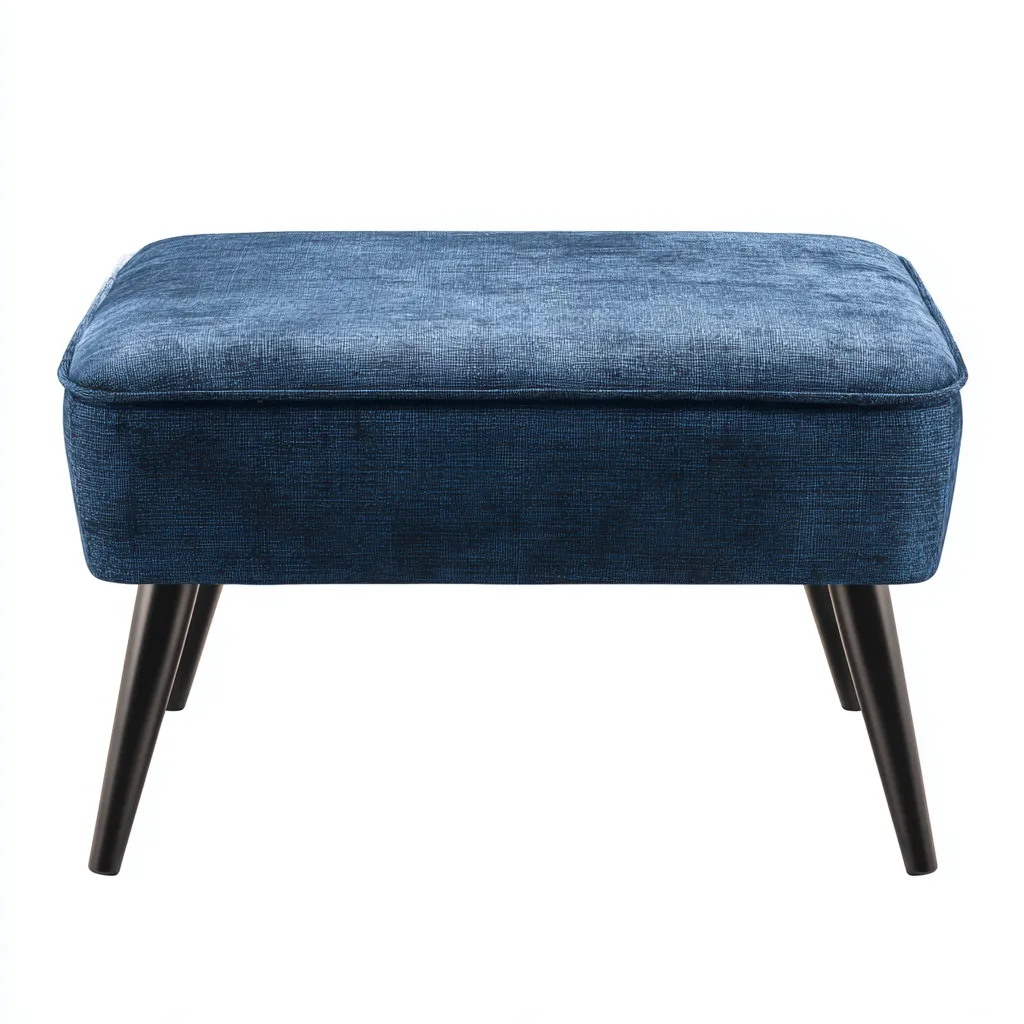 Poggiapiedi rettangolare in tessuto 55x40x45 cm - blu - design moderno-Homeixe