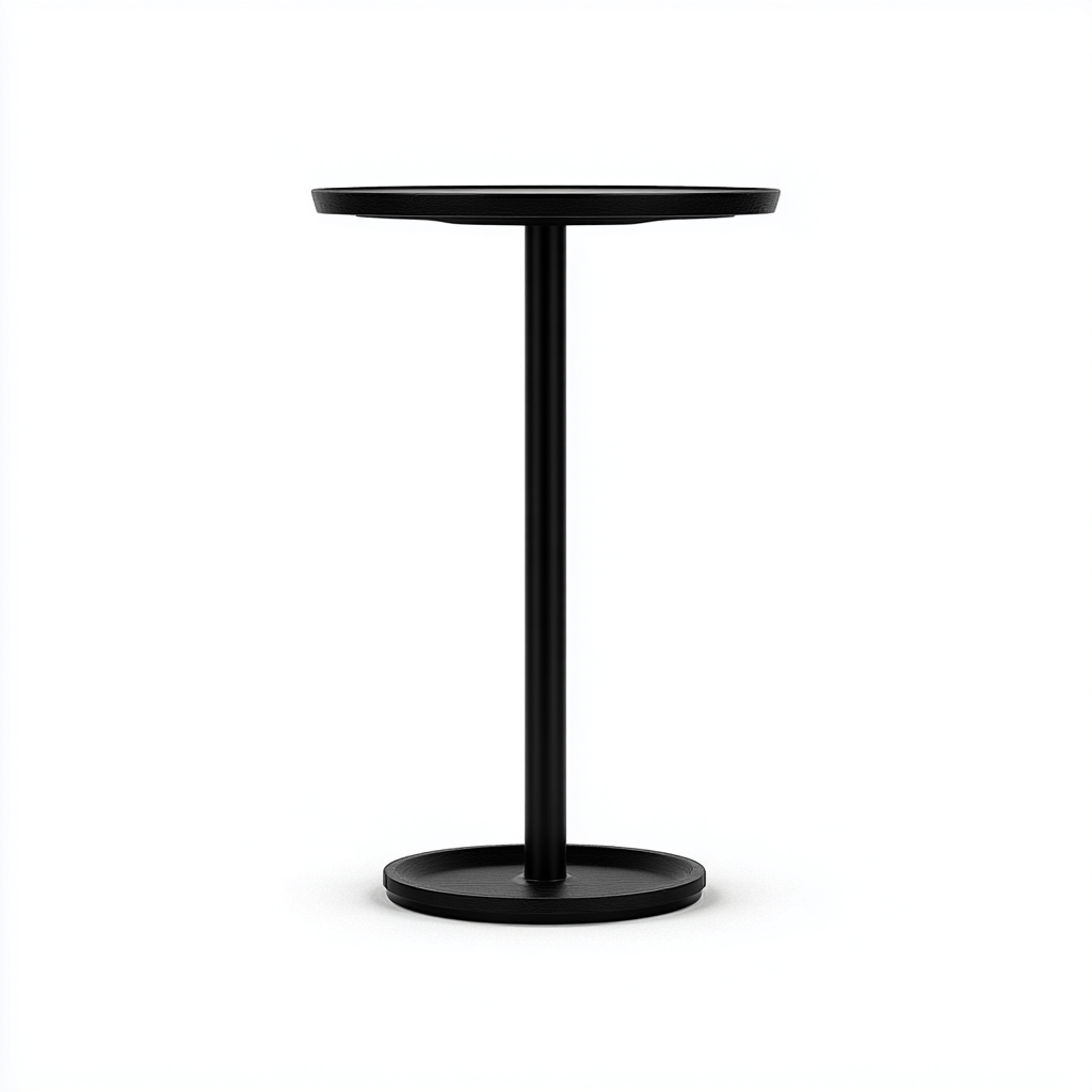 Tavolino da bar - metallo verniciato 60x60x110 cm - nero - stile industriale-Homeixe