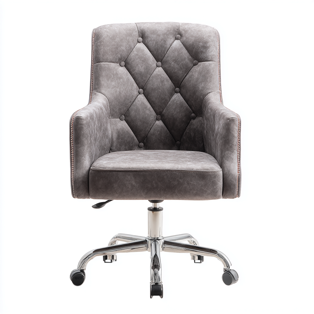 Sedia da ufficio in velluto 60x65x95 cm - grigio - design classico-Homeixe