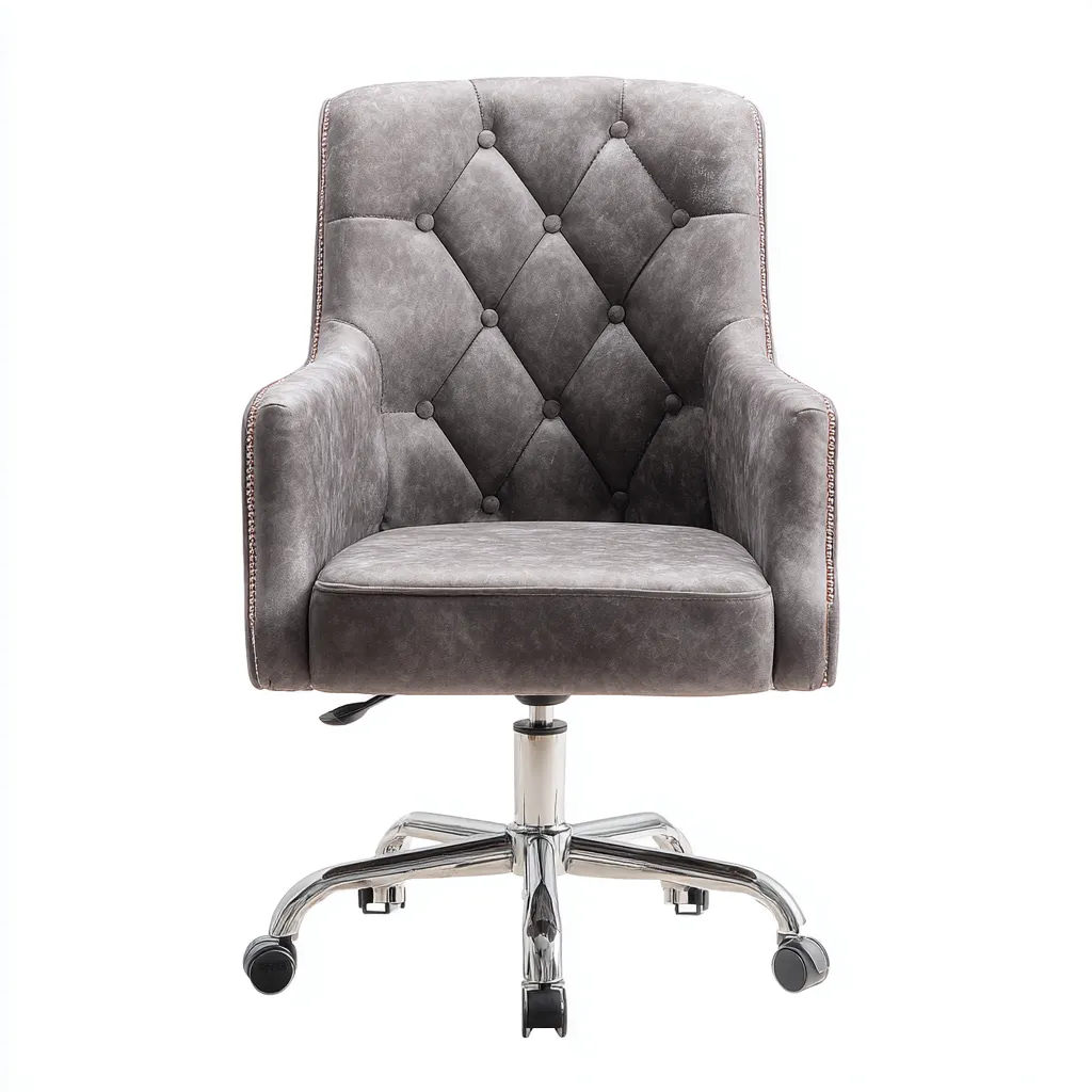 Sedia da ufficio in velluto 60x65x95 cm - grigio - design classico-Homeixe