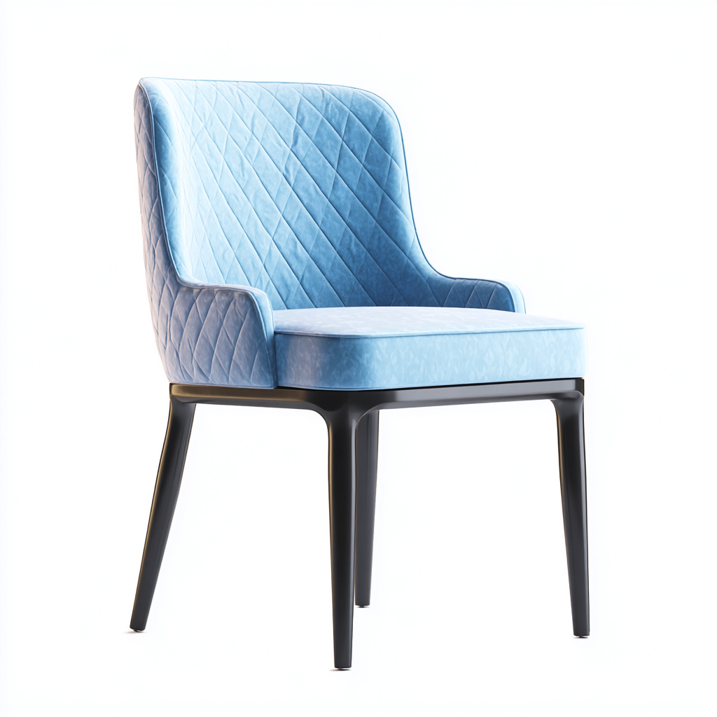 Sedia da pranzo - velluto imbottito 48x56x87 cm - azzurro - stile moderno-Homeixe