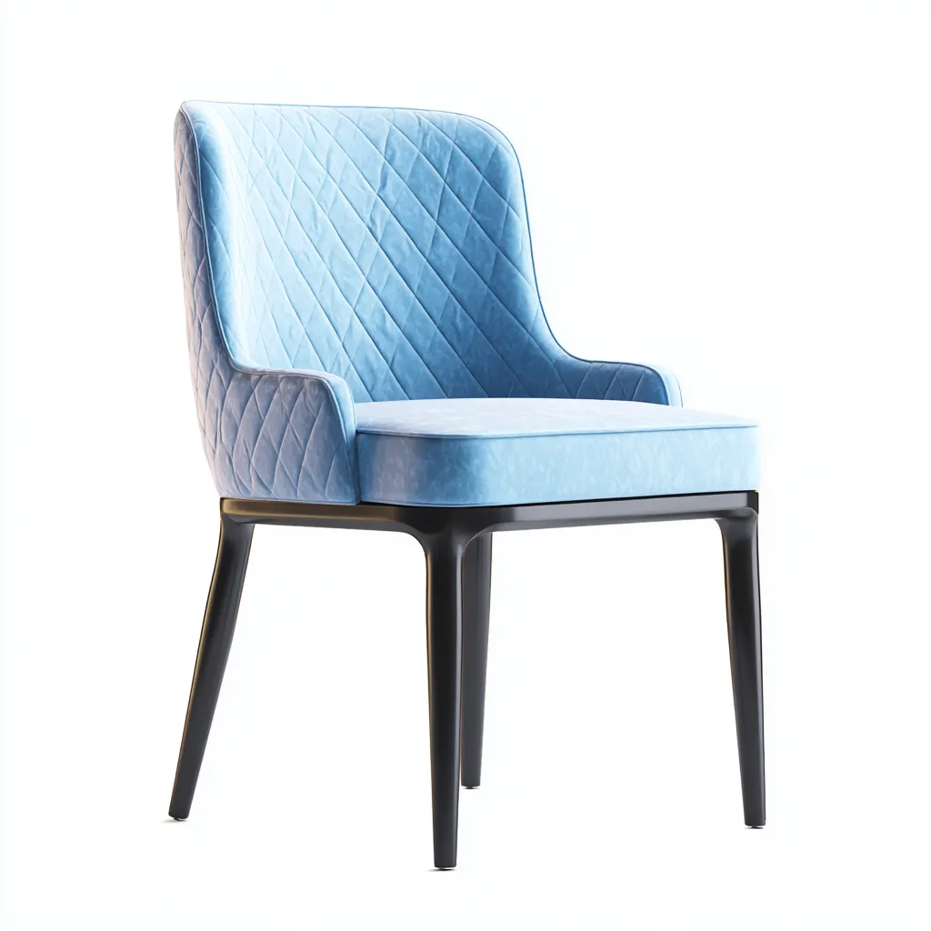 Sedia da pranzo - velluto imbottito 48x56x87 cm - azzurro - stile moderno-Homeixe