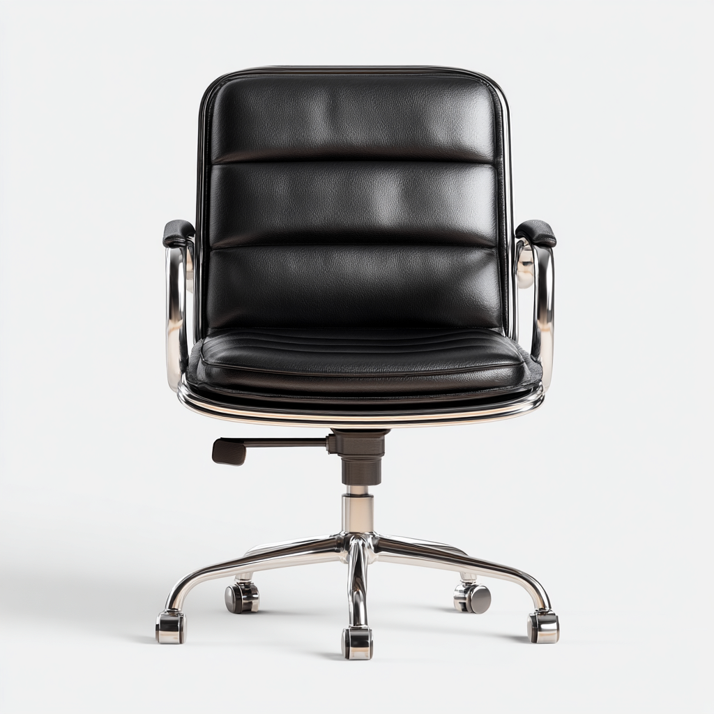 Sedia da ufficio in pelle 62x60x90 cm - nero - design moderno-Homeixe