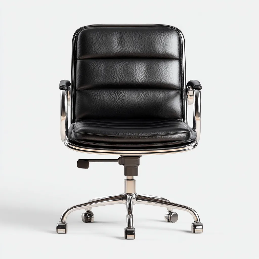 Sedia da ufficio in pelle 62x60x90 cm - nero - design moderno-Homeixe